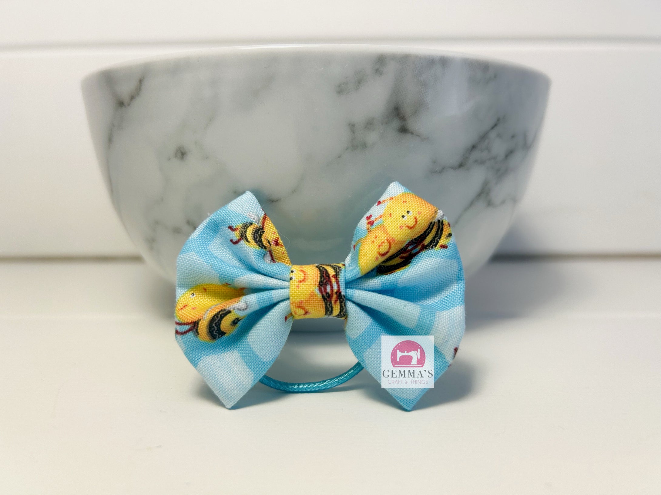 Blue Bee Small Bow