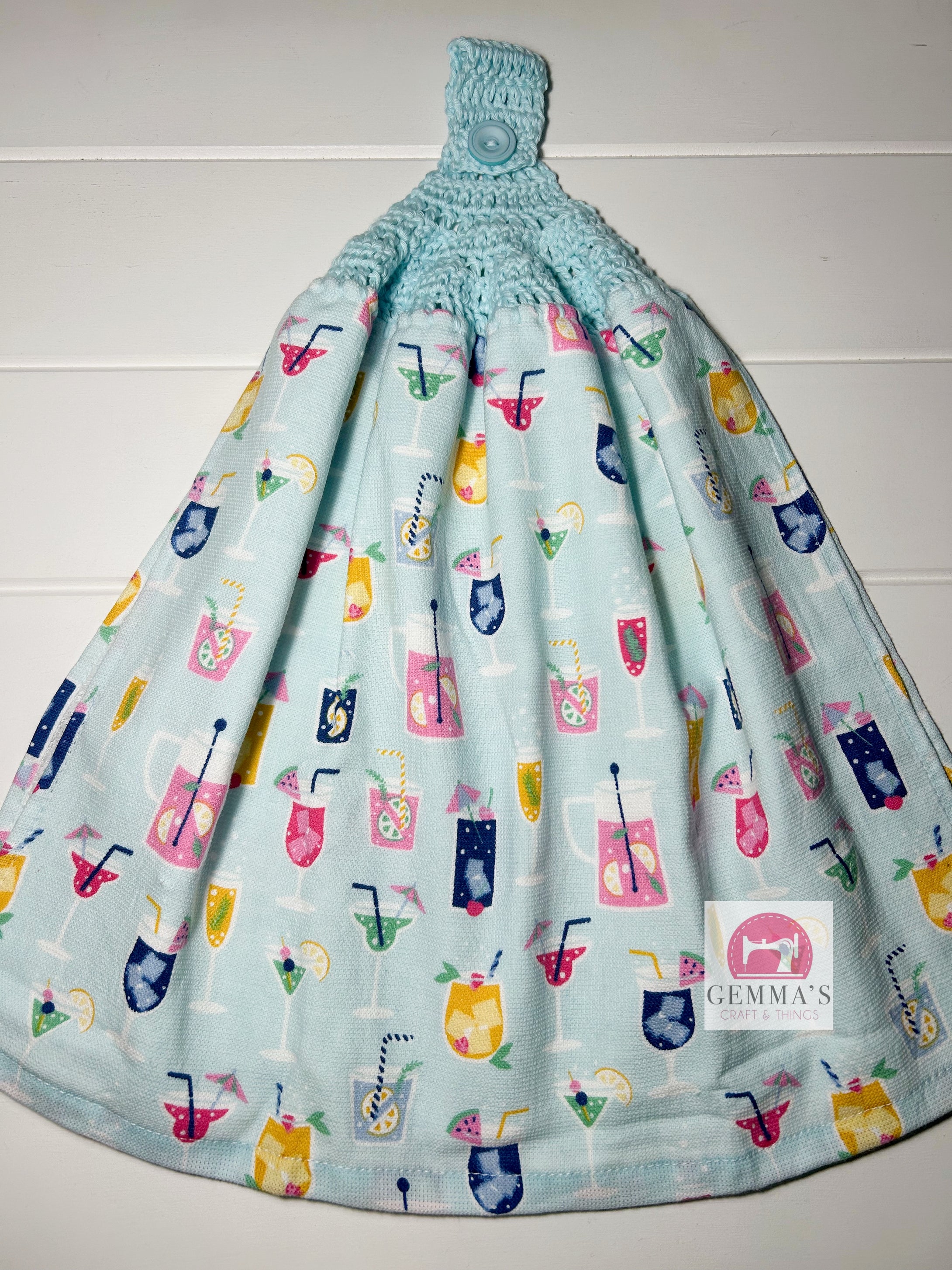 Blue Cocktail Tea Towel