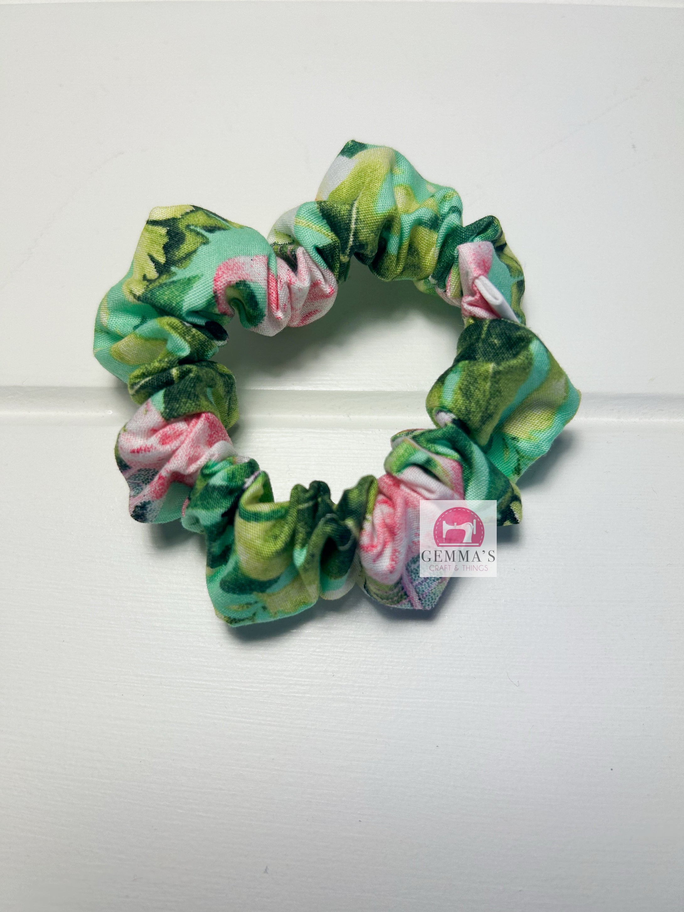 Aqua Flamingo Mini Scrunchies