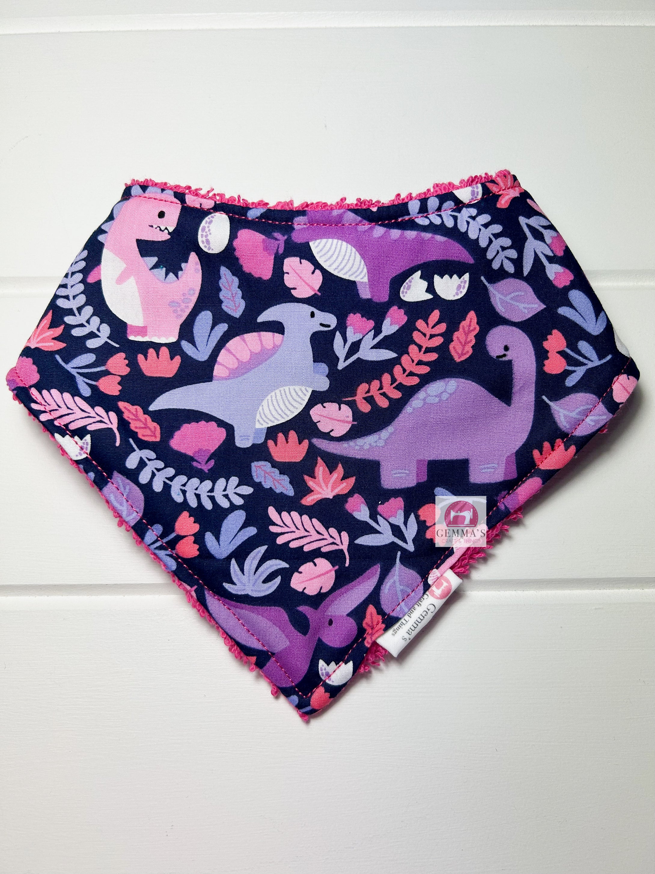Purple Dinosaurs Bandanna Bib