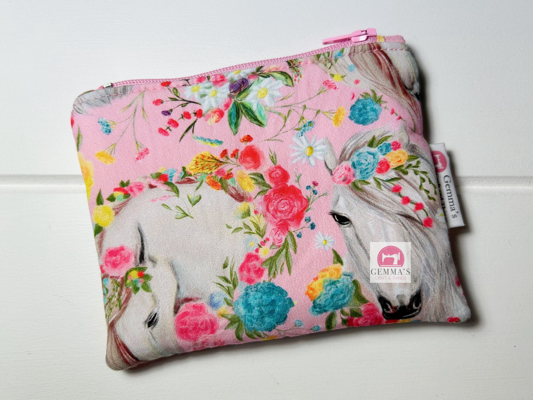 Pink Floral Horse Coin Purse