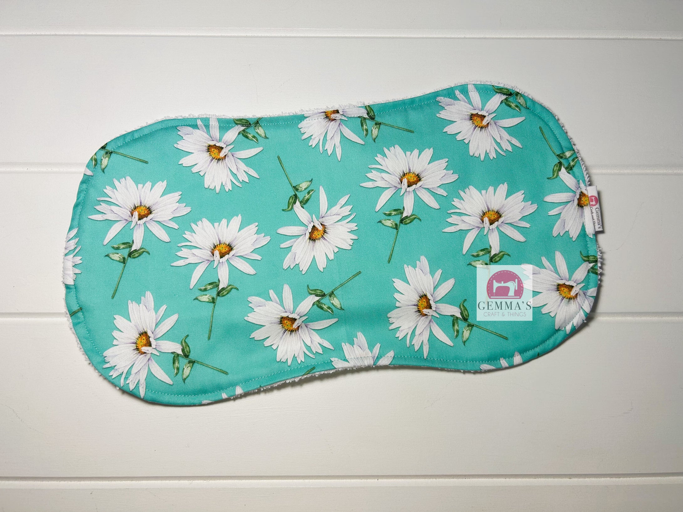 Aqua Dasies Burp Cloth