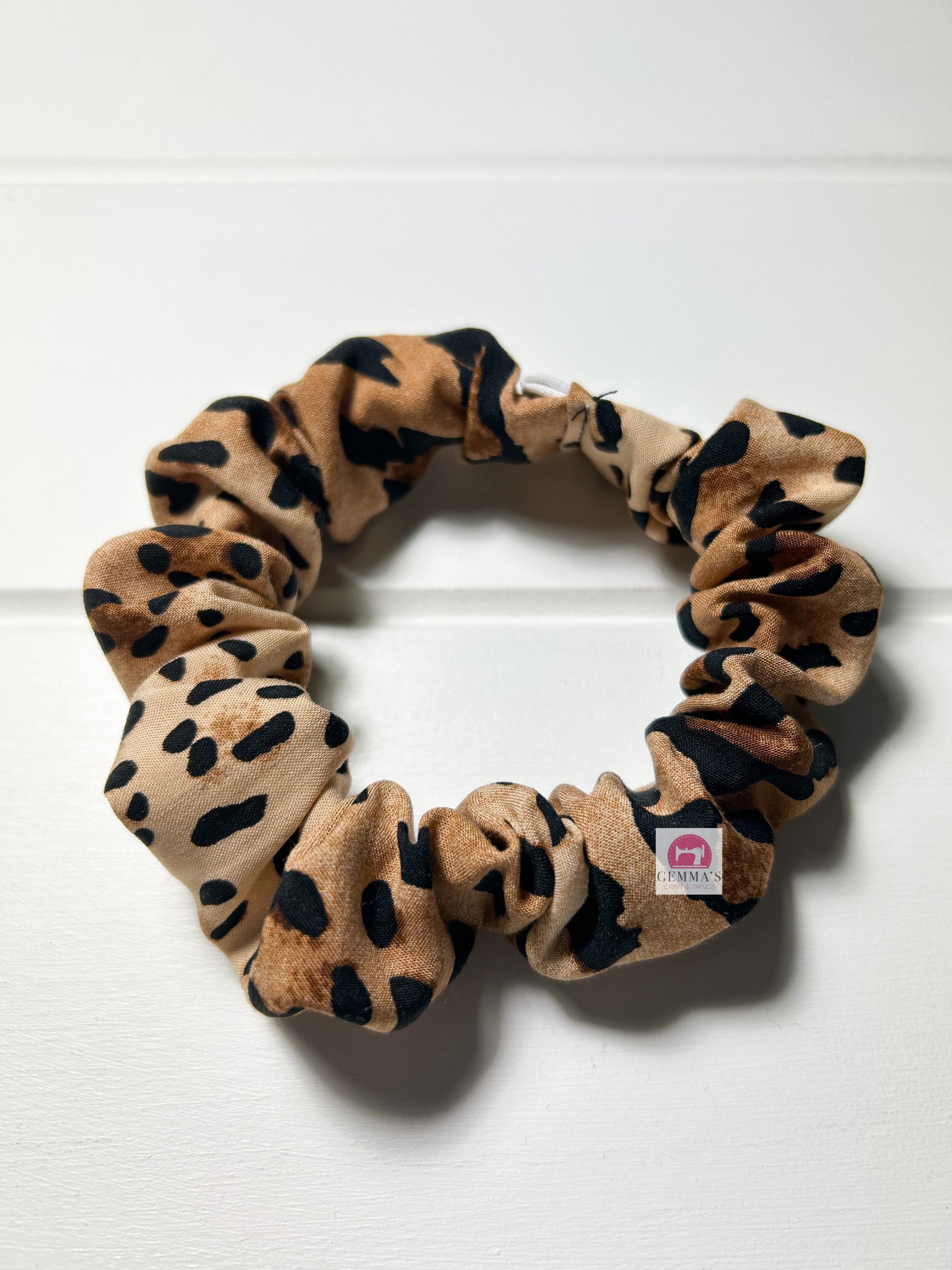 Brown Leopard Print Scrunchie