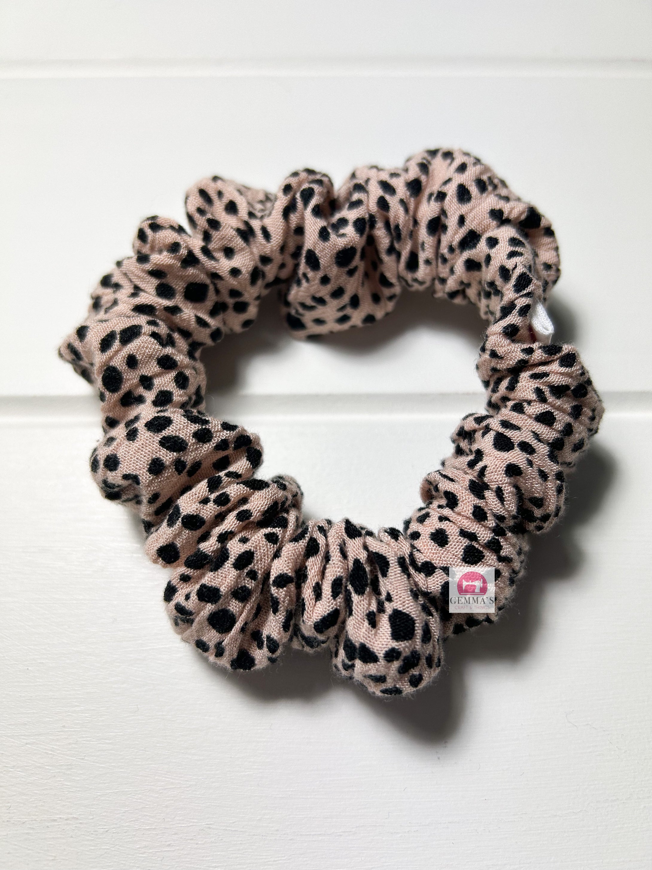 Pale Pink Leopard Print Scrunchie