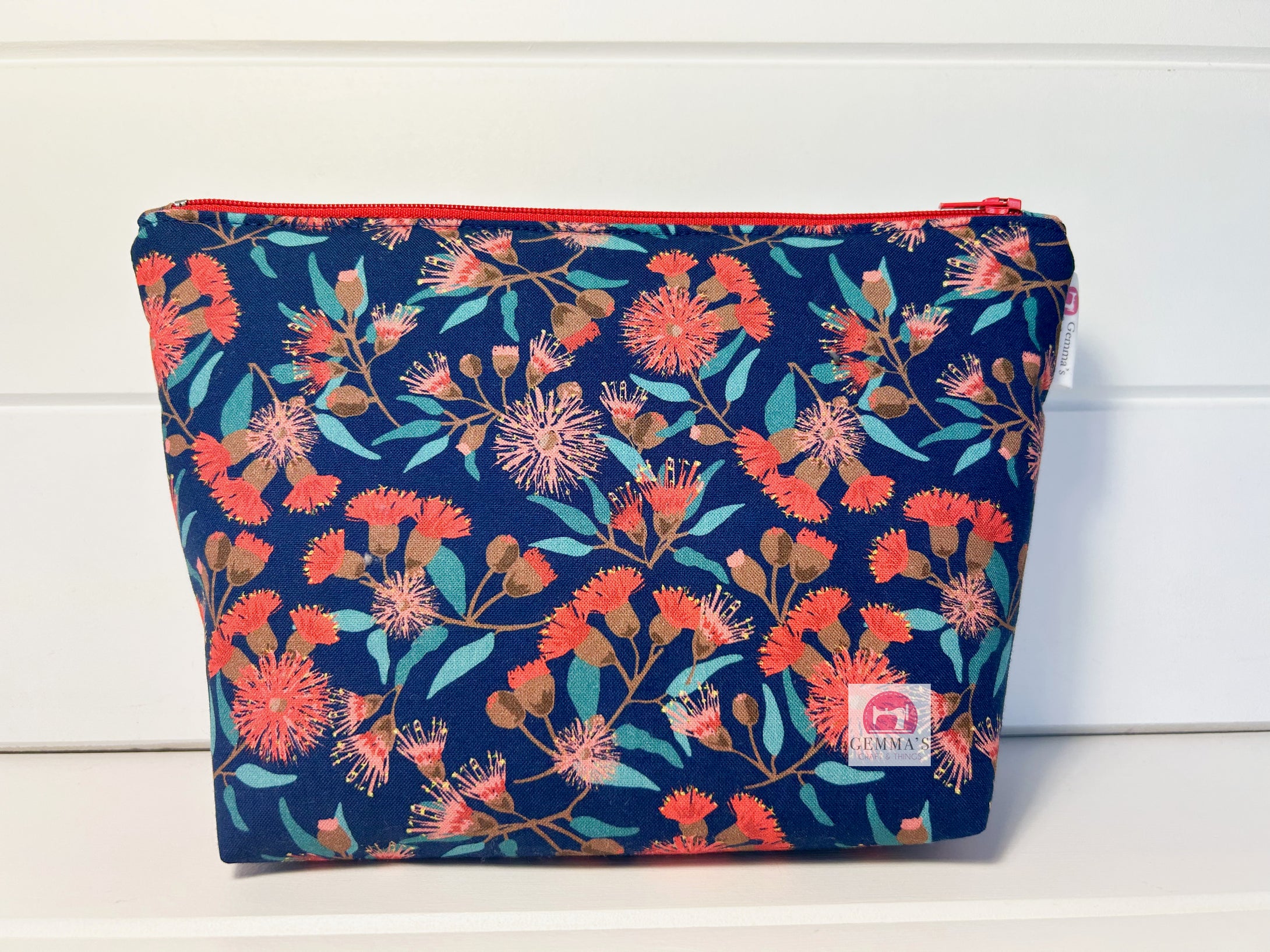 Red Flowering Gum Zip Up Pouch