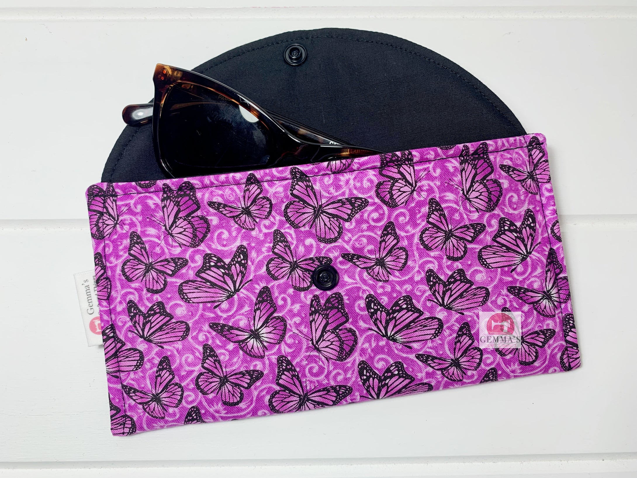 Purple Butterfly Glasses Case