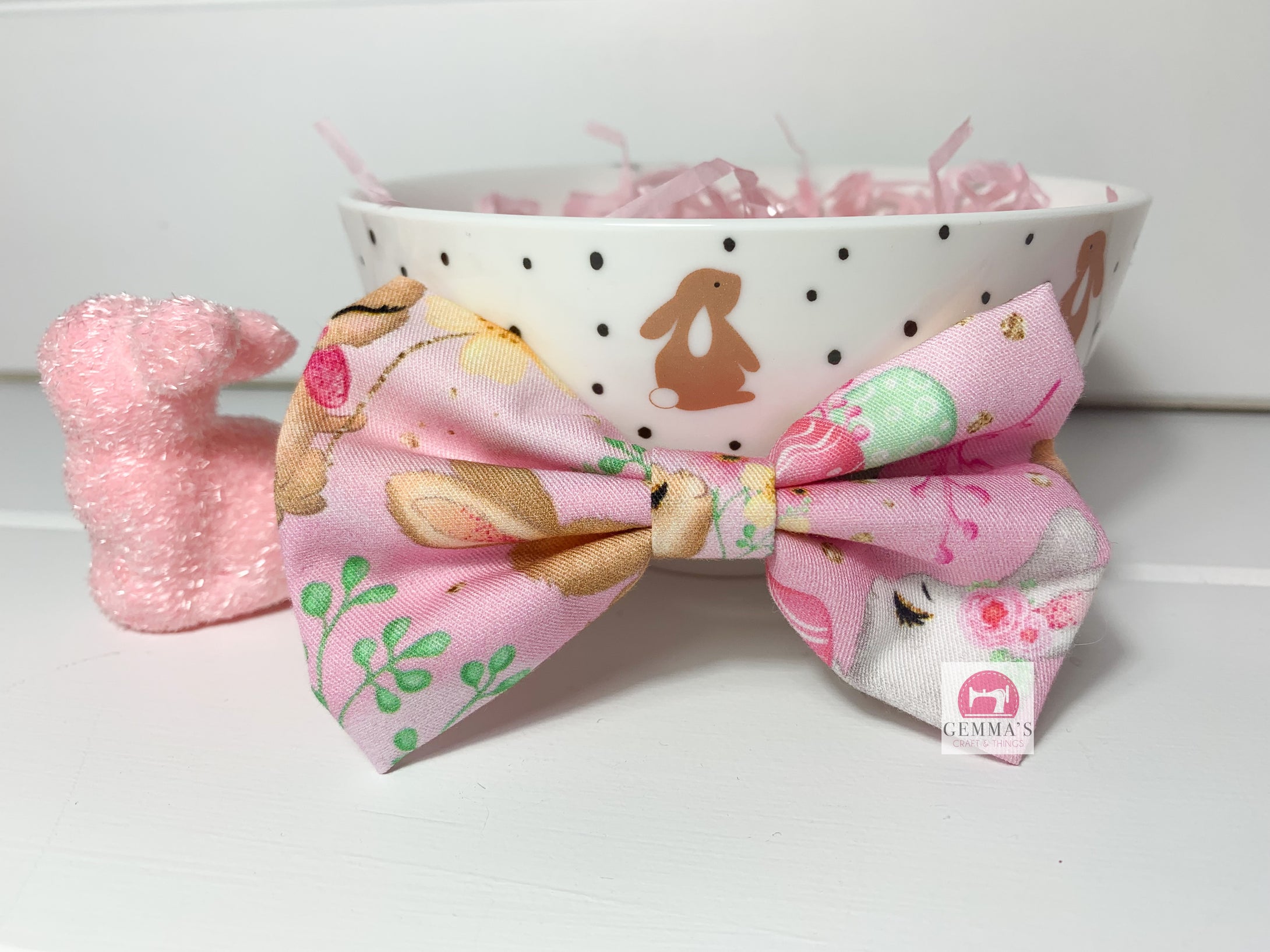 Pink Bunnies Medium Easter Bow