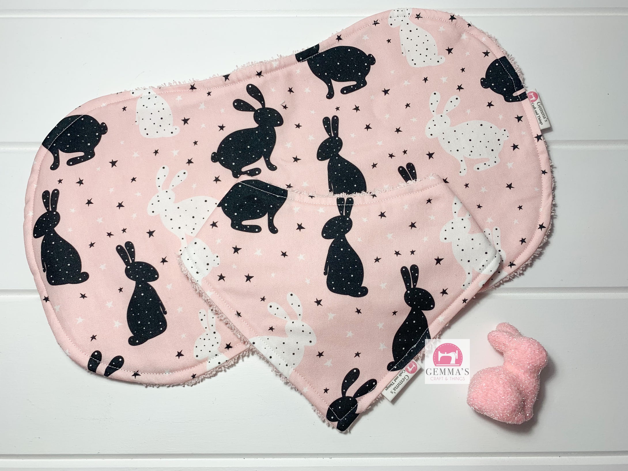 Rabbit Bib and Burp Cloth Set 🐣