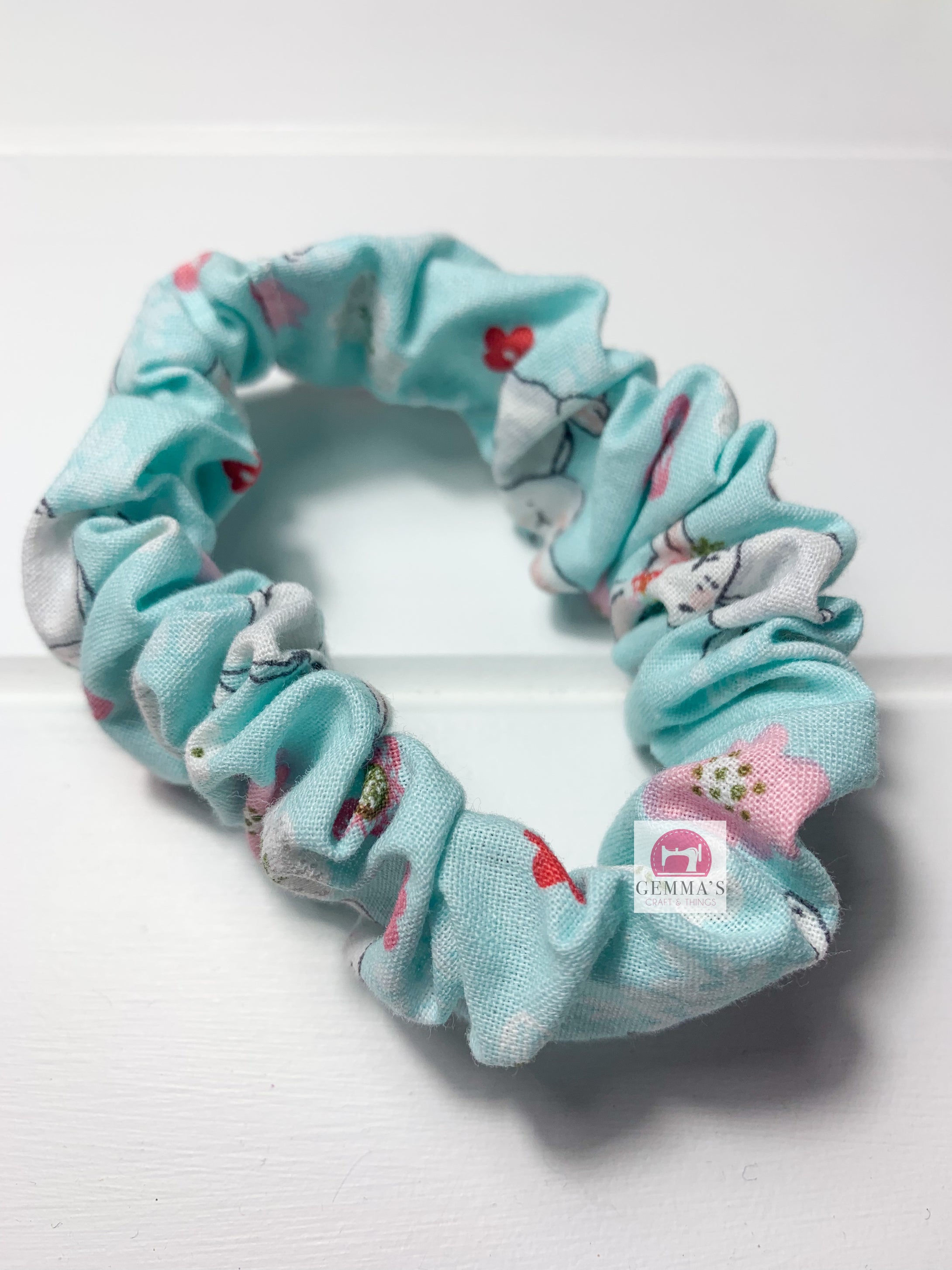 Blue Bunny Easter Scrunchie