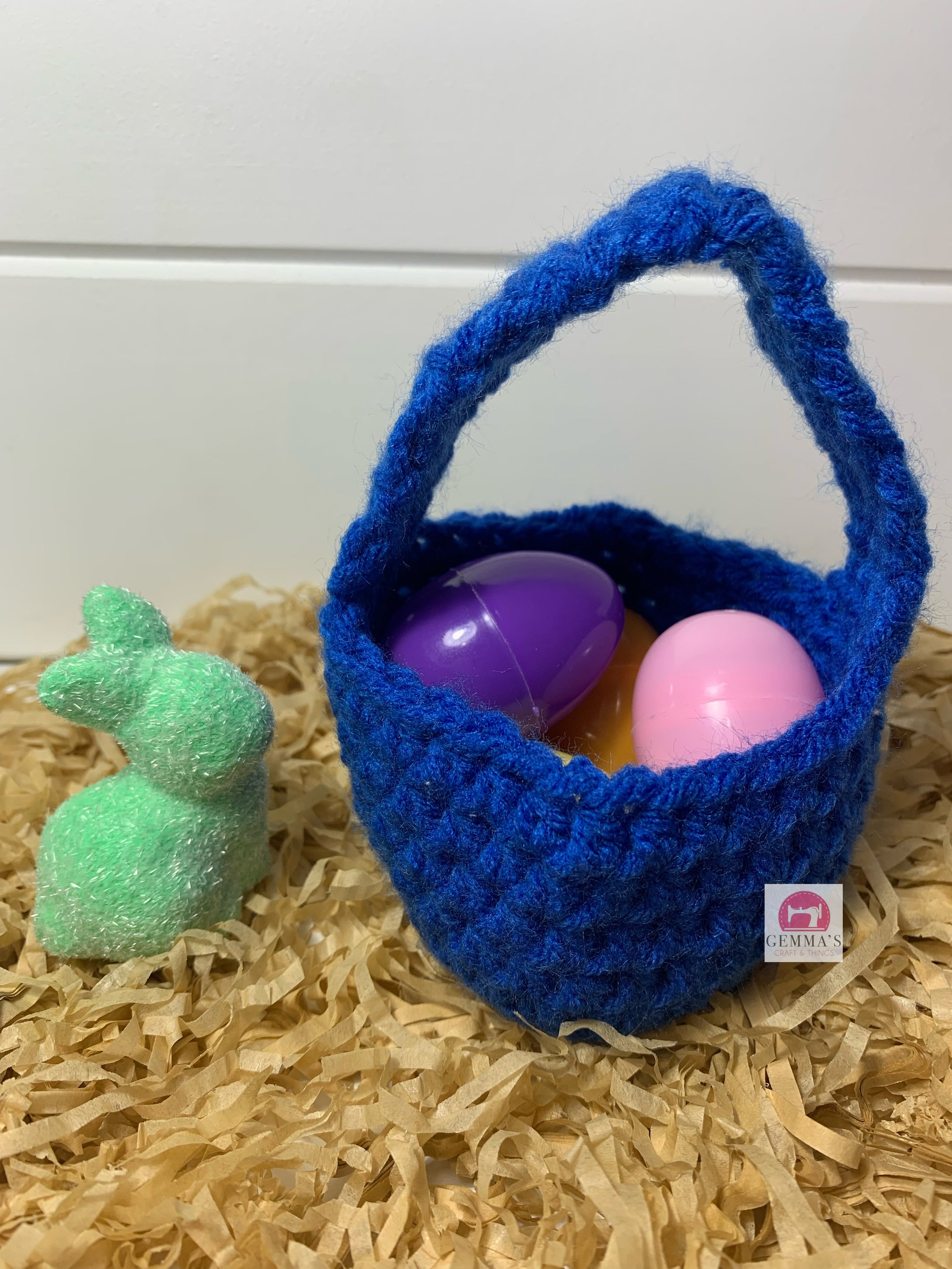 Royal Blue Crochet Easter Basket