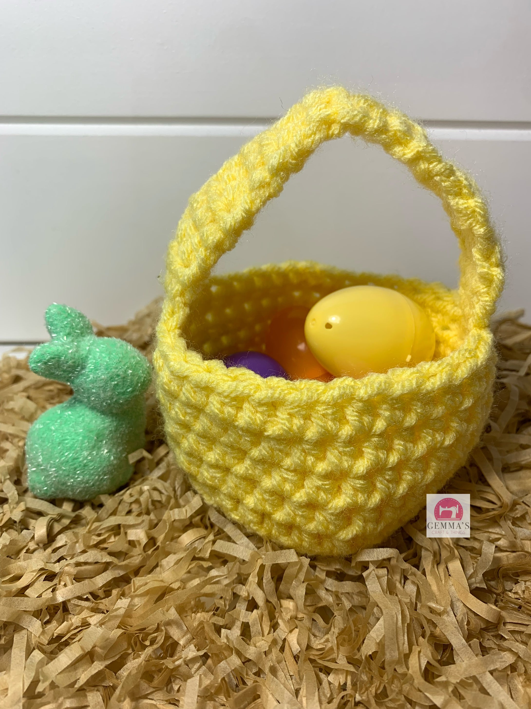 Yellow Crochet Easter Basket