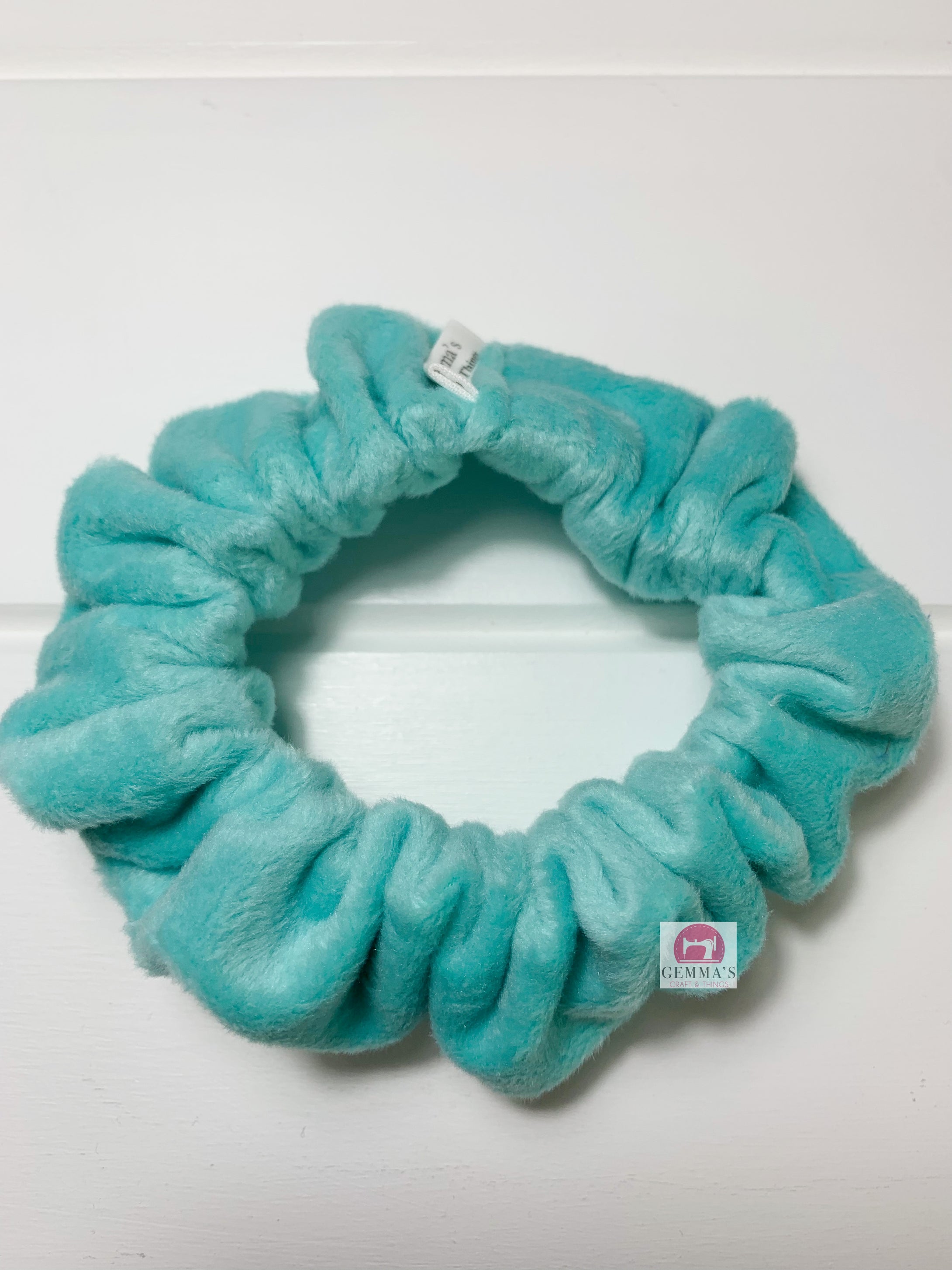Aqua Minky Scrunchie