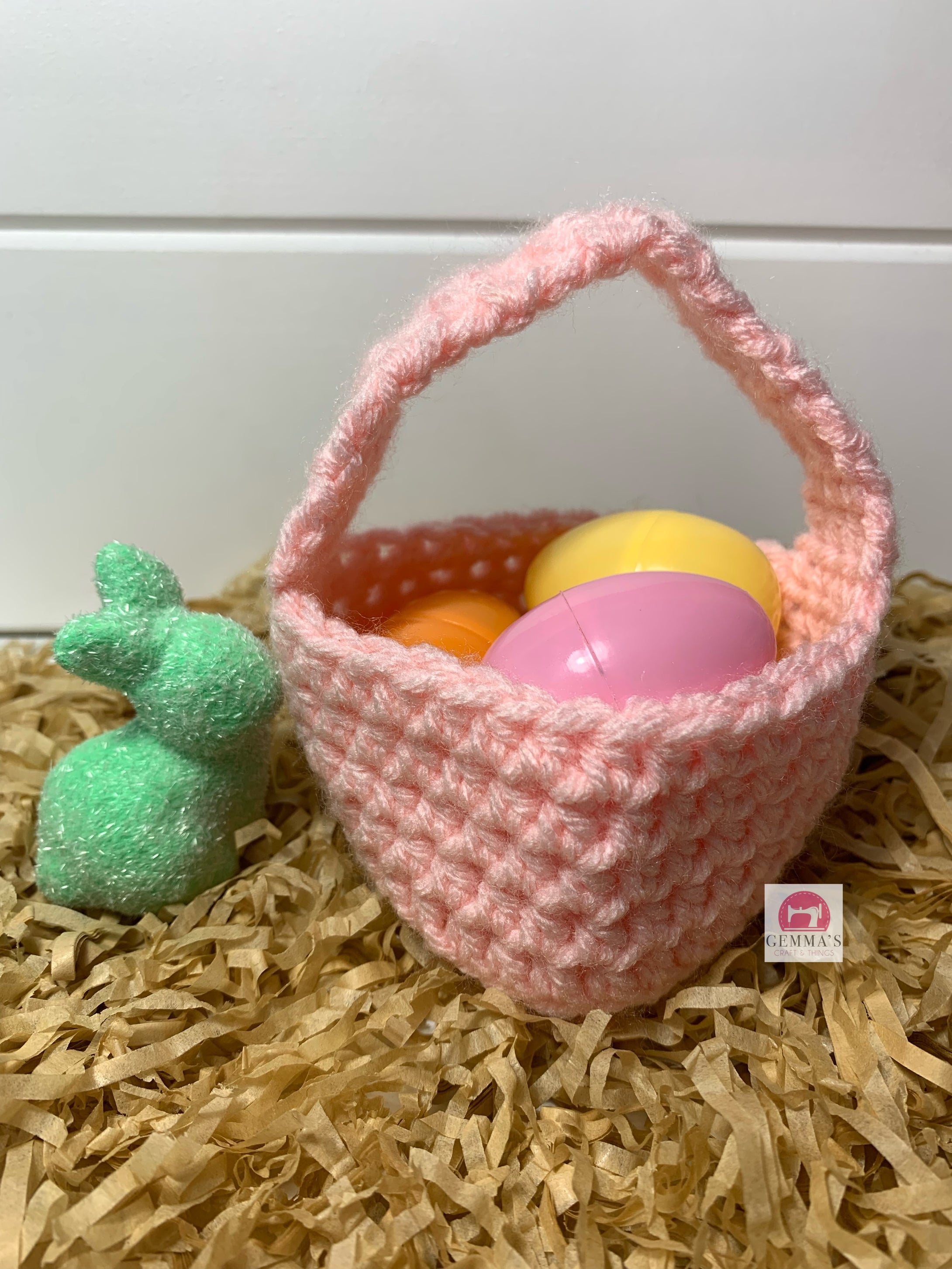 Pale Pink Crochet Easter Basket