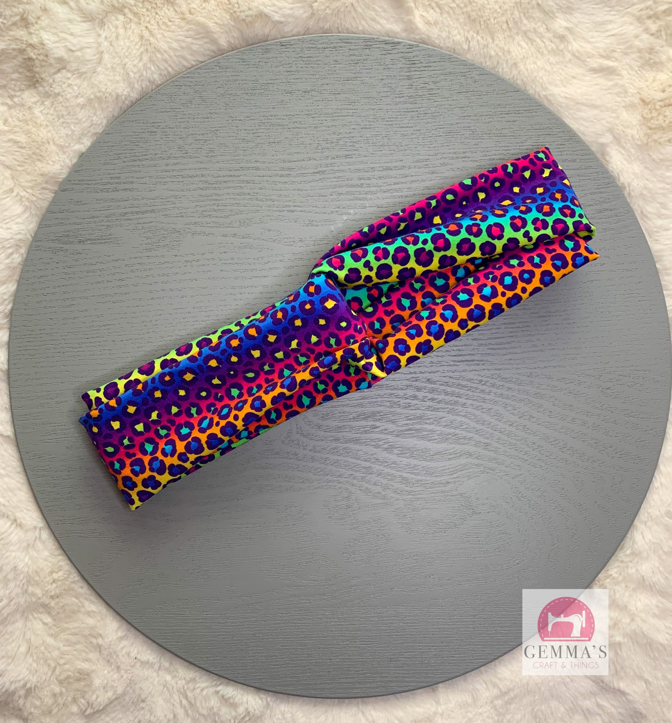 Rainbow Leppoard Adult Headband