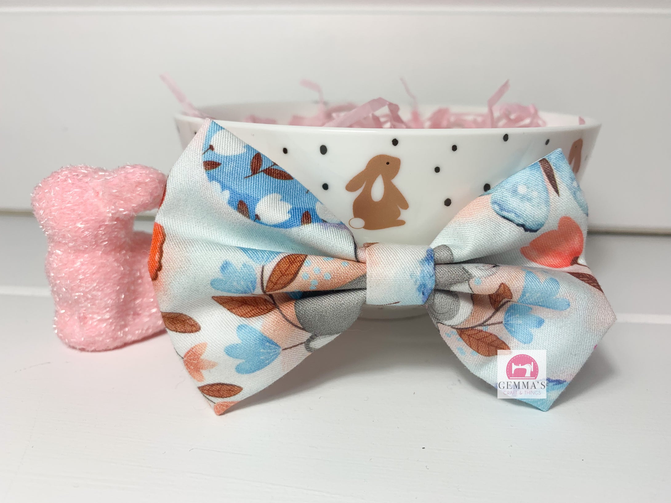 Blue Bunnies Medium Easter Bow