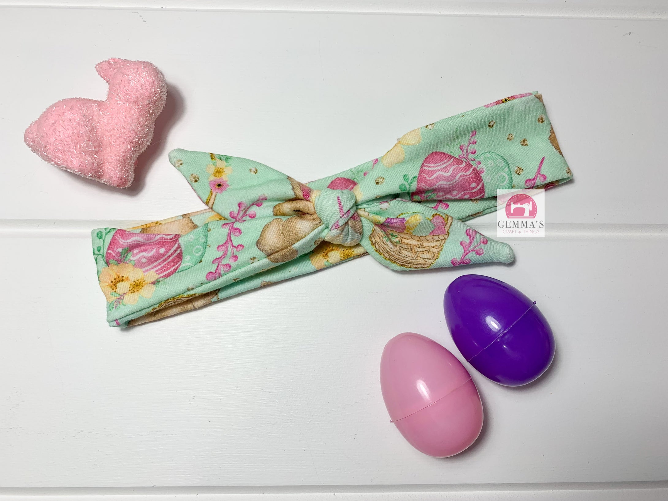 Aqua Bunnies Easter Baby Headband