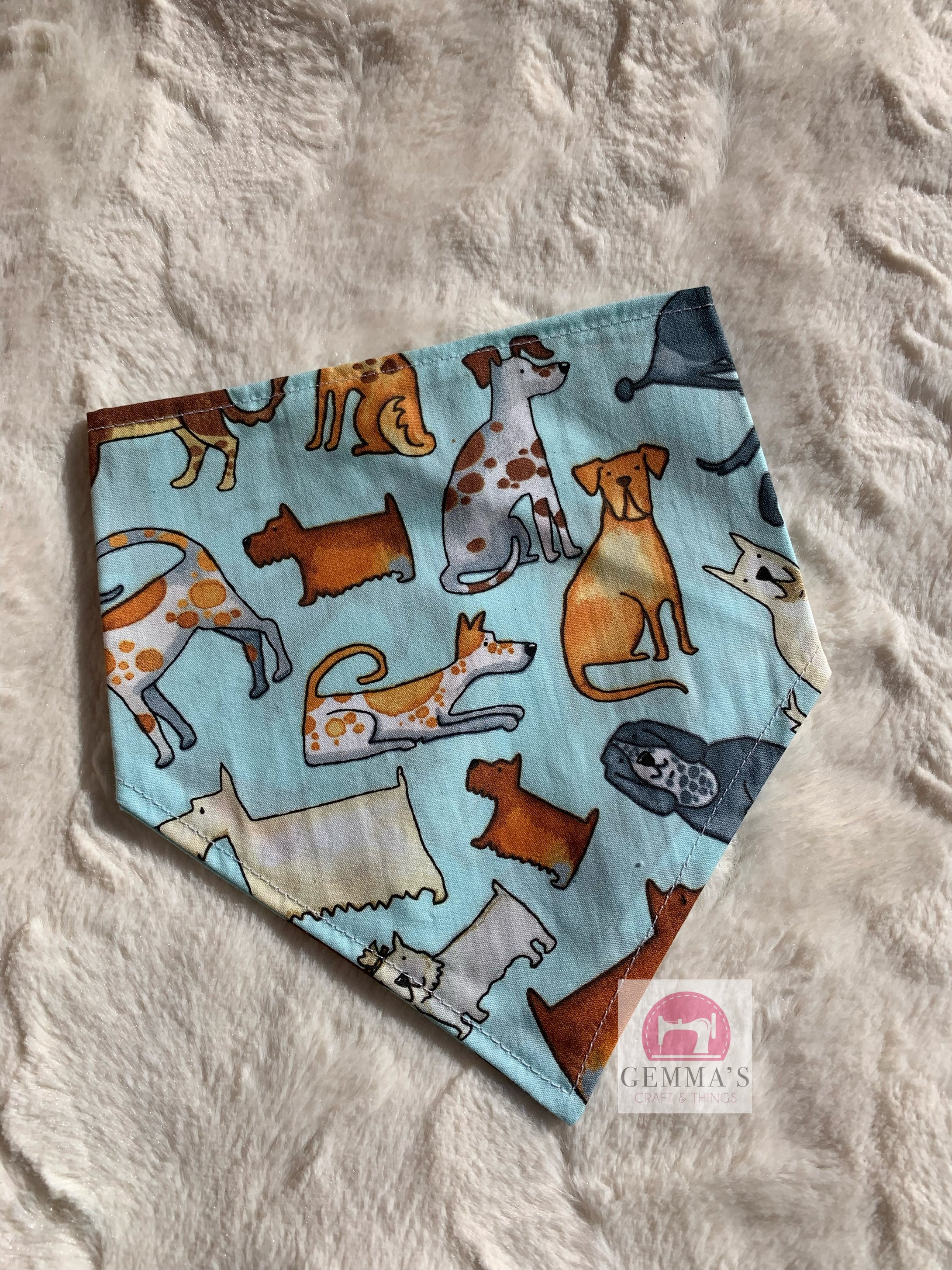 Blue Mix Small Pet Bandanna