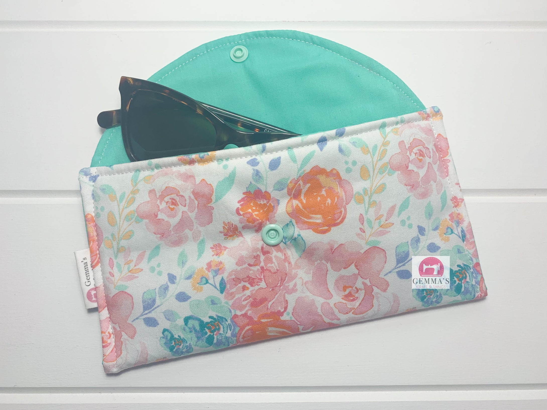 Orange Floral Glasses Case