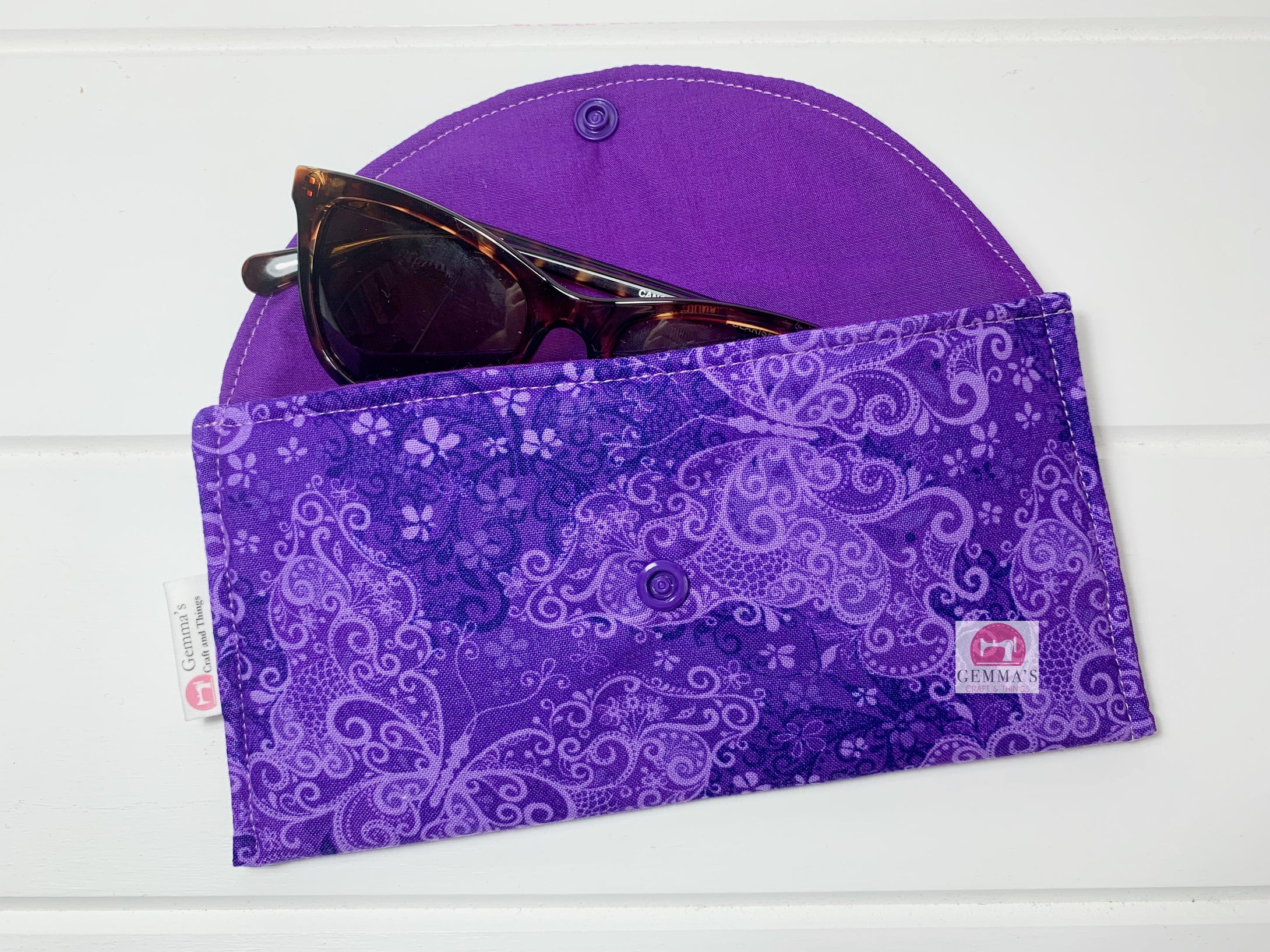 Dark Purple Butterfly Glasses Case