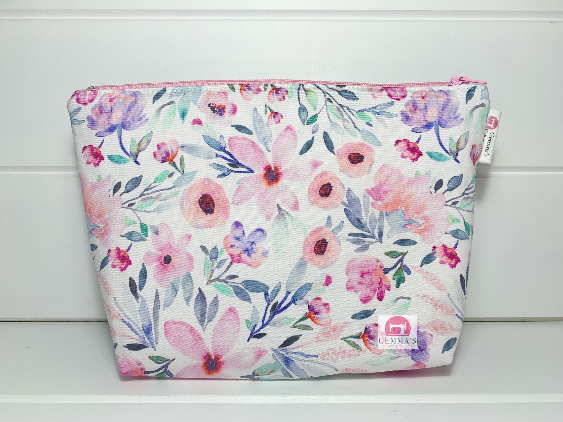 Rose Floral Zip Up Pouch