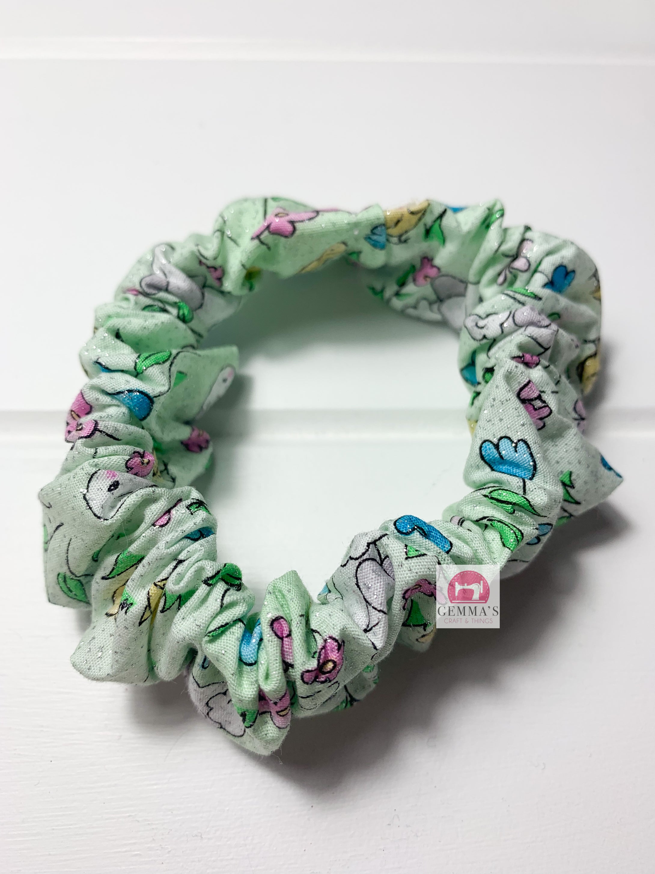 Sparkly Floral Easter Scrunchie